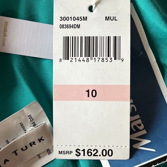 Trina Turk Swimsuit One Piece Bright Pink Tropical Floral Print Size 10 NWT - Picture 9 of 11